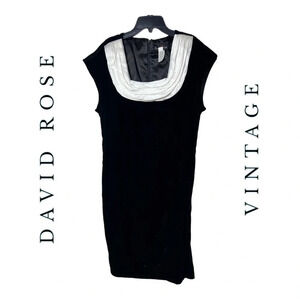 0606W. DAVID ROSE VINTAGE DEADSTOCK NWT VELVET/VELOUR‎ WIGGLE SILHOUETTE WHITE